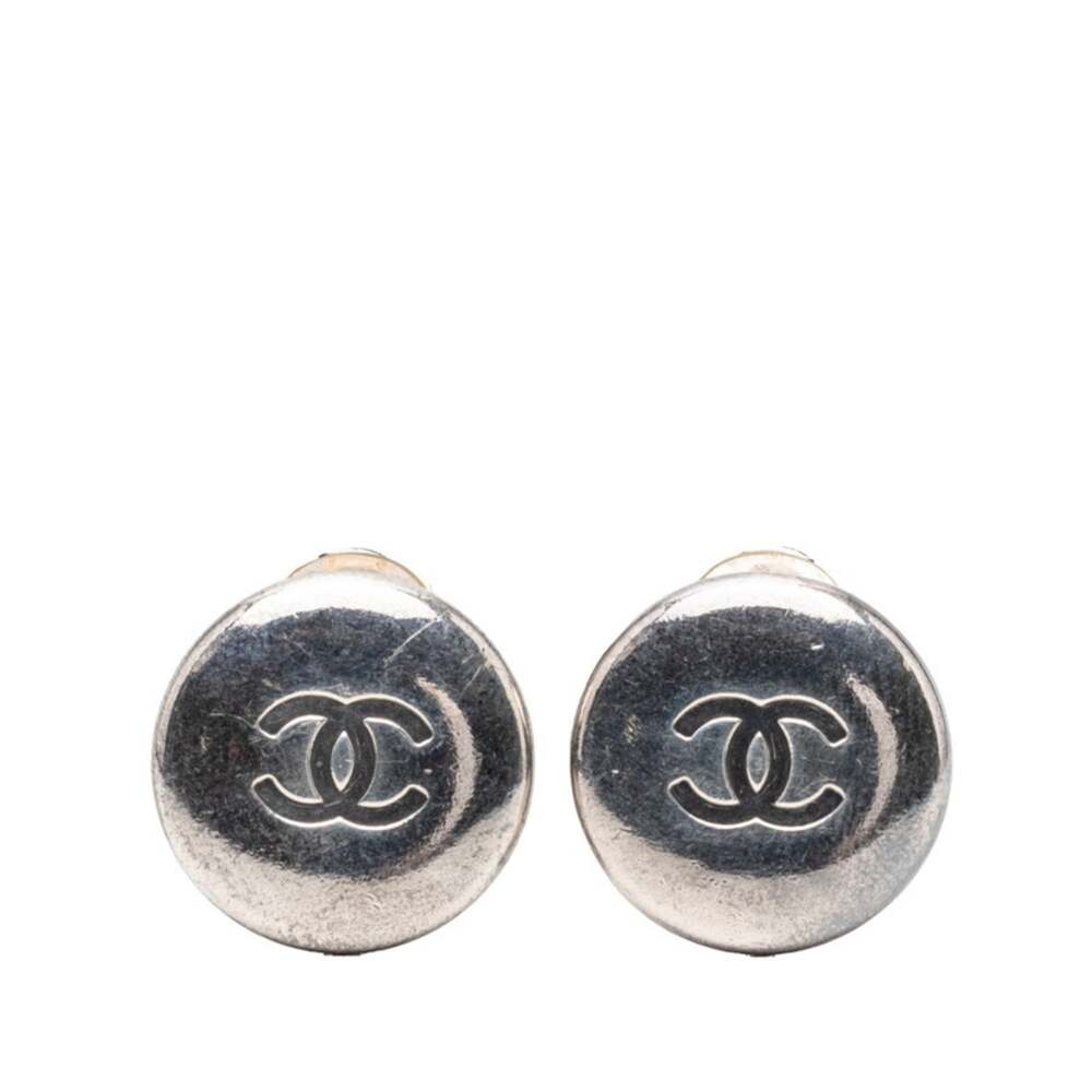 Chanel Cc Logo Clip-On Earrings Silver- #246739C67B - Picture 1 of 3